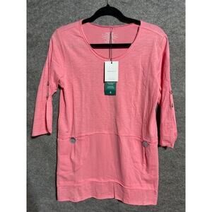 Neon Buddha Blouse Sz XS Lagenlook Travel Coastal Office To Weekend Art to Wear